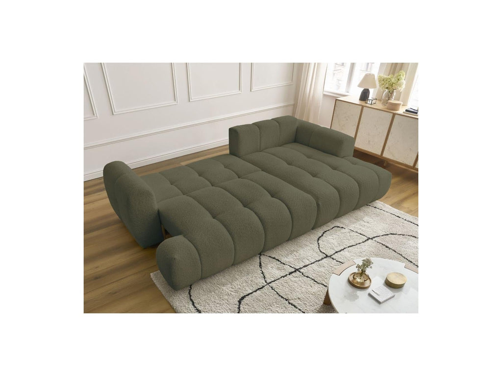 Fuji - Canapé D'Angle Convertible - Tissu Bouclette - Angle Droit