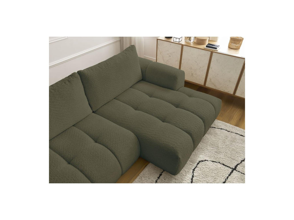 Fuji - Canapé D'Angle Convertible - Tissu Bouclette - Angle Droit