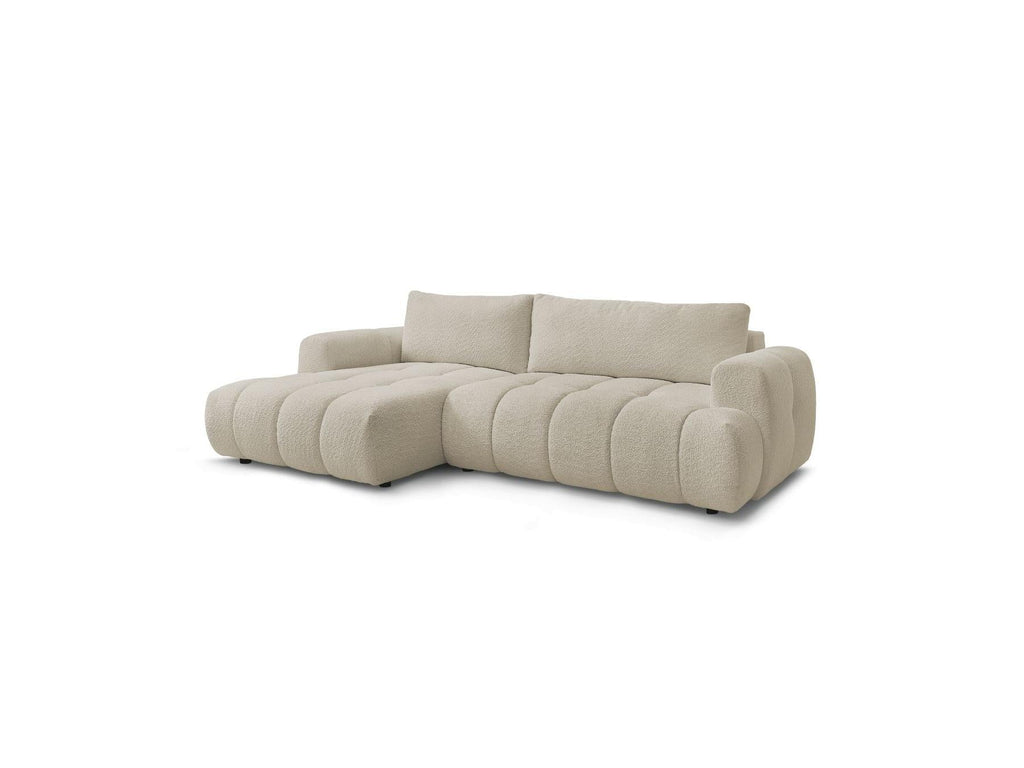 Fuji - Canapé D'Angle Convertible - Tissu Bouclette - Angle Gauche