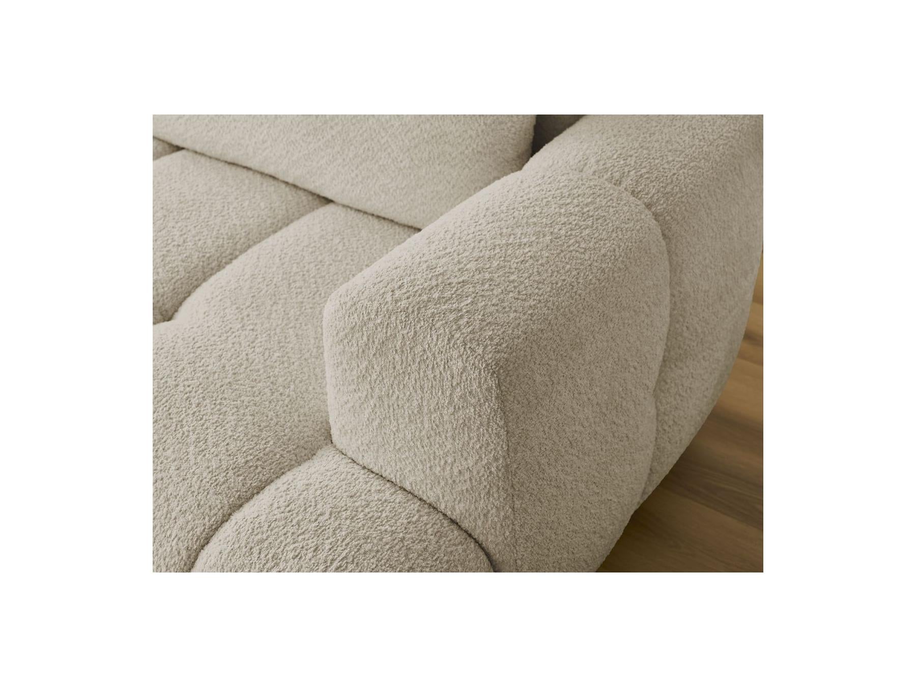 Fuji - Canapé D'Angle Convertible - Tissu Bouclette - Angle Gauche