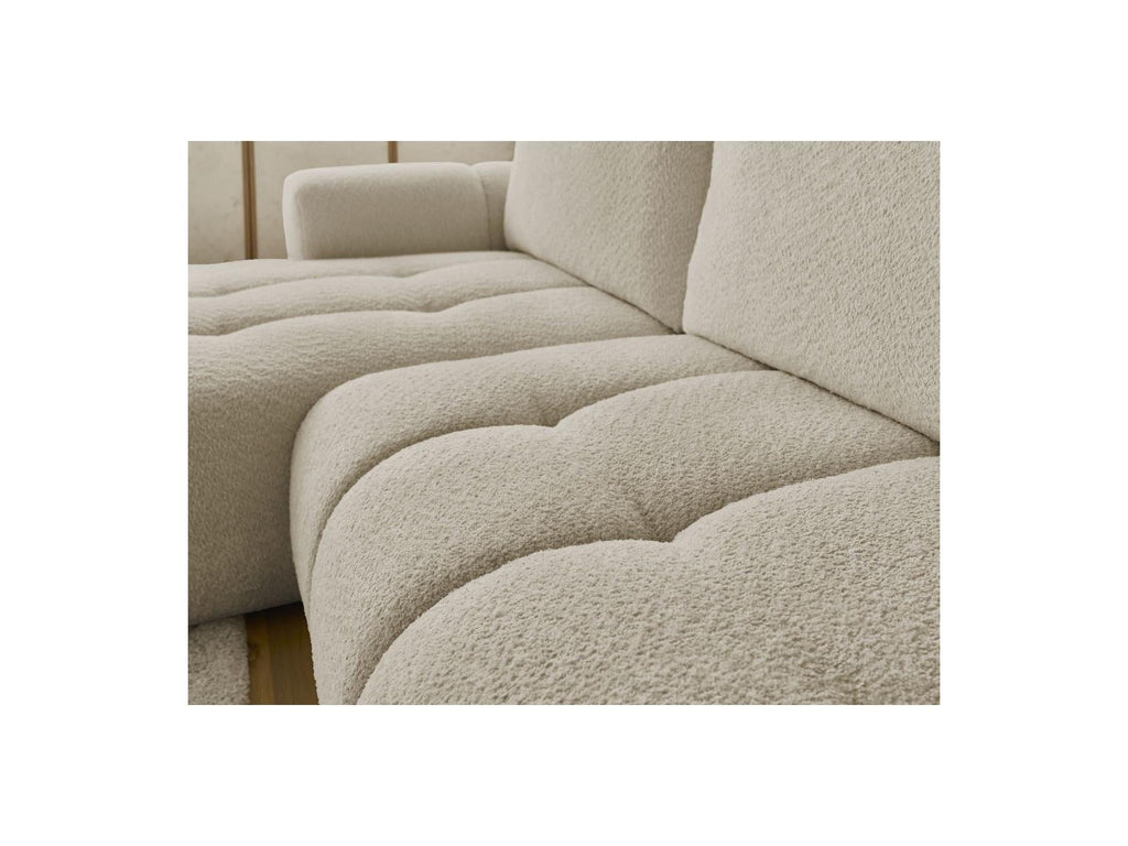 Fuji - Canapé D'Angle Convertible - Tissu Bouclette - Angle Gauche