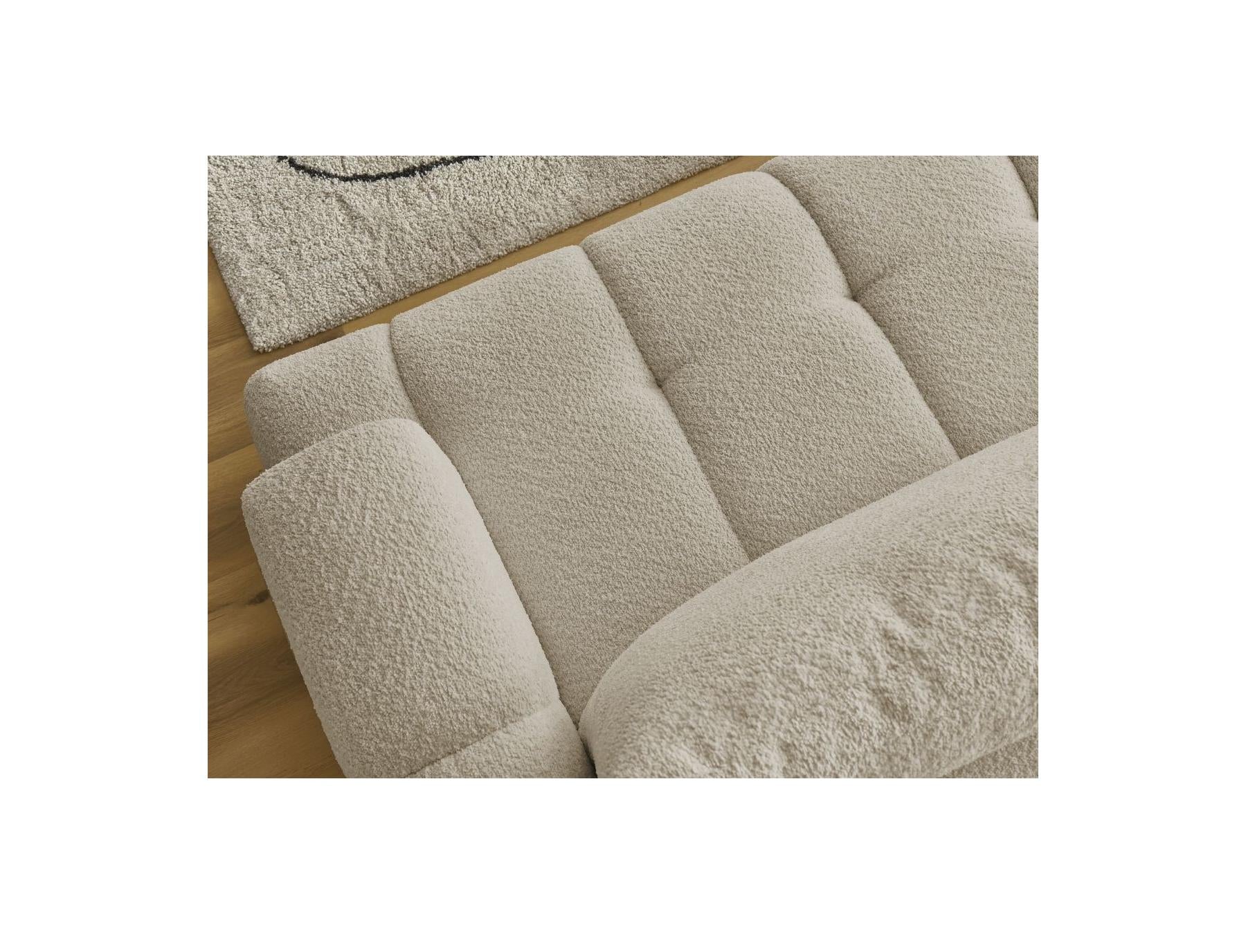 Fuji - Canapé D'Angle Convertible - Tissu Bouclette - Angle Gauche