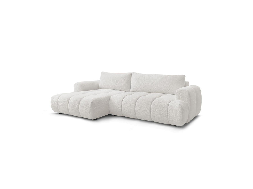 Fuji - Canapé D'Angle Convertible - Tissu Bouclette - Angle Gauche
