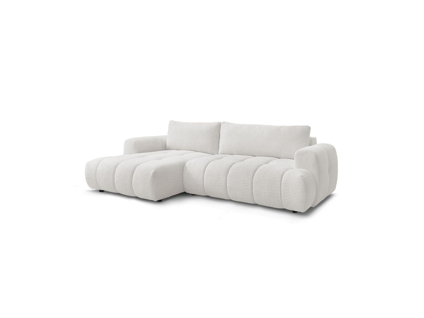 Fuji - Canapé D'Angle Convertible - Tissu Bouclette - Angle Gauche