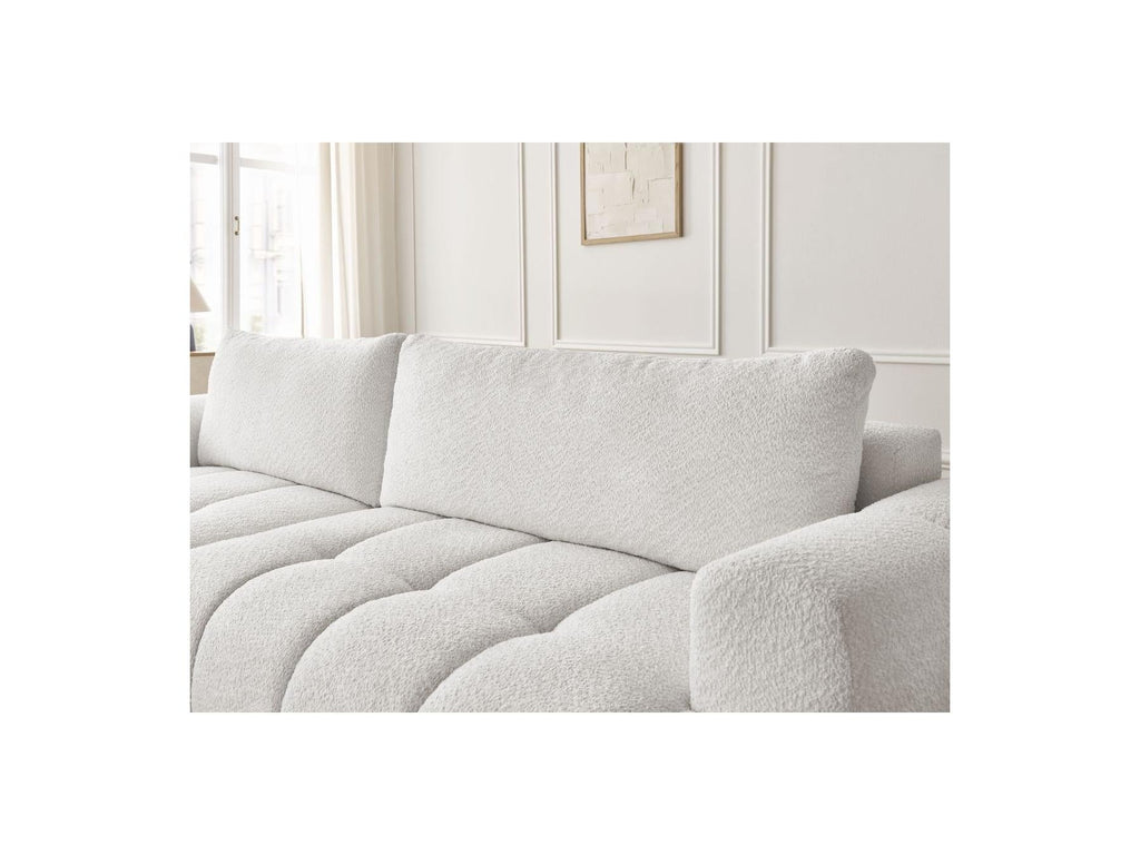 Fuji - Canapé D'Angle Convertible - Tissu Bouclette - Angle Gauche
