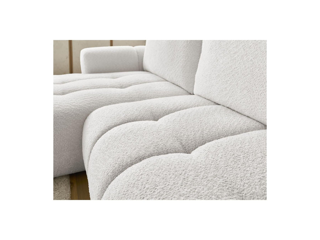 Fuji - Canapé D'Angle Convertible - Tissu Bouclette - Angle Gauche