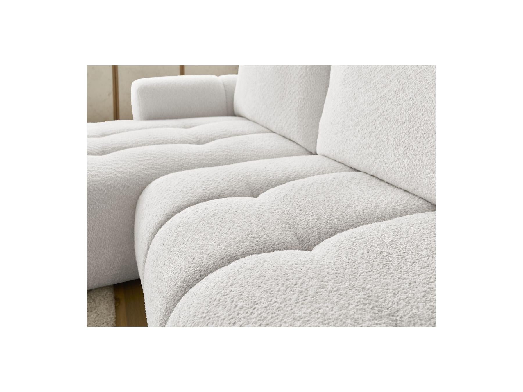 Fuji - Canapé D'Angle Convertible - Tissu Bouclette - Angle Gauche