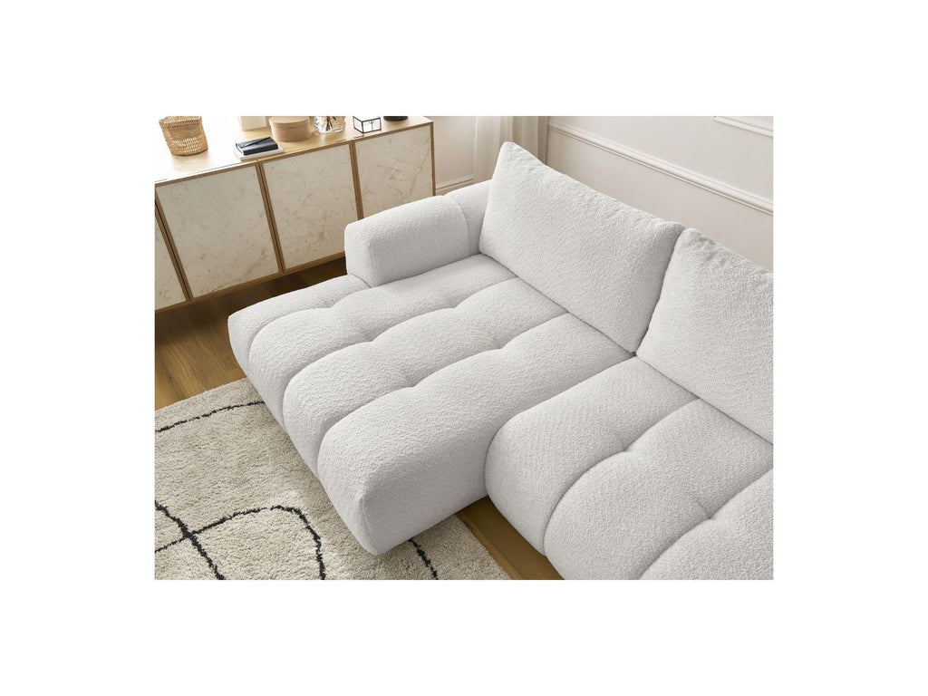 Fuji - Canapé D'Angle Convertible - Tissu Bouclette - Angle Gauche