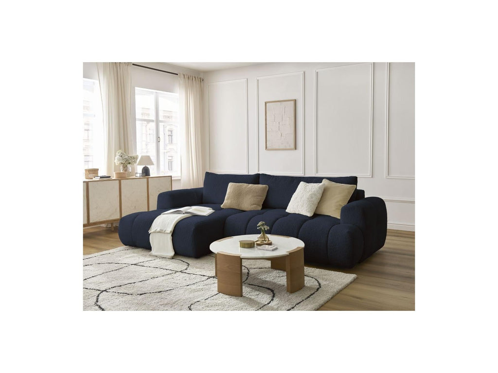 Fuji - Canapé D'Angle Convertible - Tissu Bouclette - Angle Gauche