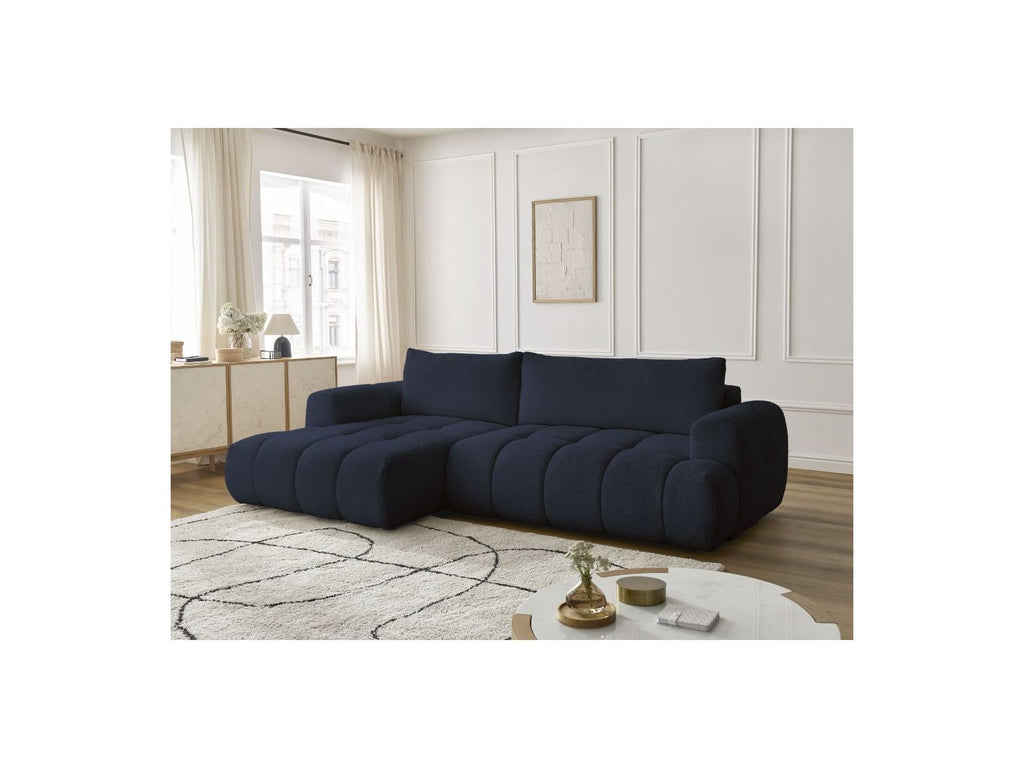 Fuji - Canapé D'Angle Convertible - Tissu Bouclette - Angle Gauche
