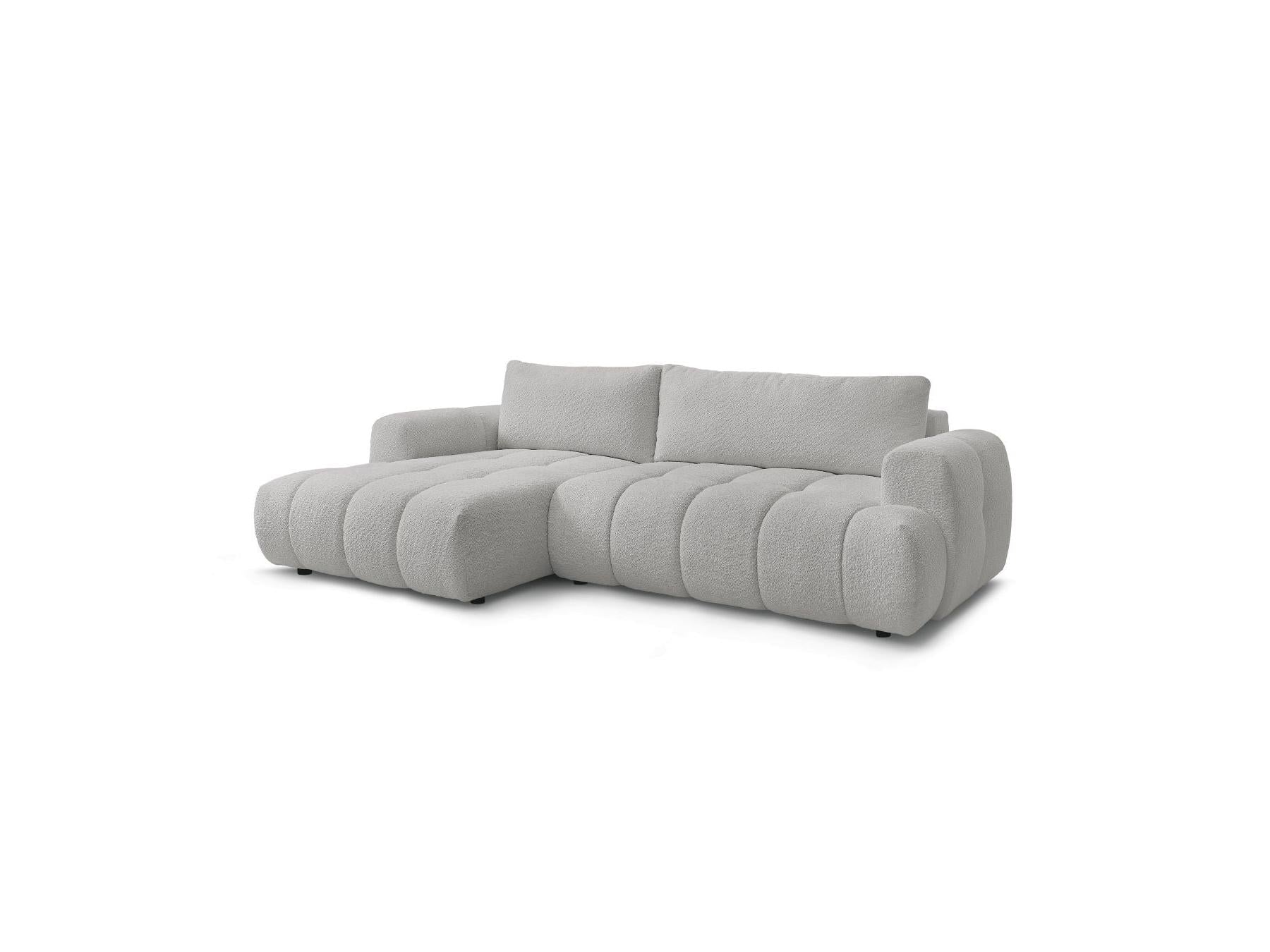 Fuji - Canapé D'Angle Convertible - Tissu Bouclette - Angle Gauche