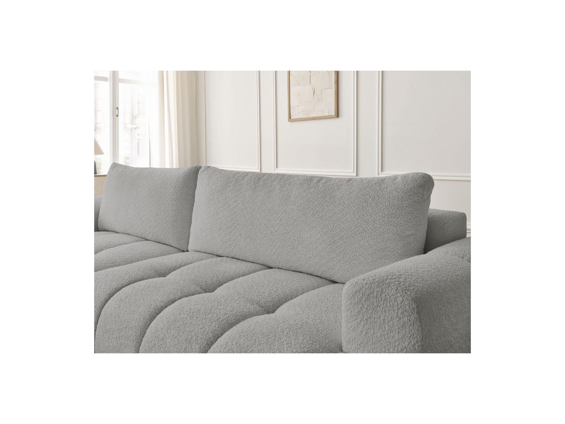 Fuji - Canapé D'Angle Convertible - Tissu Bouclette - Angle Gauche