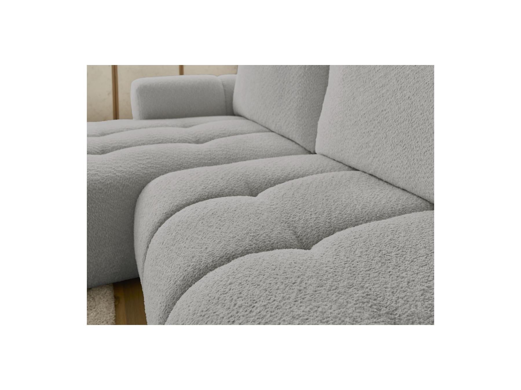 Fuji - Canapé D'Angle Convertible - Tissu Bouclette - Angle Gauche