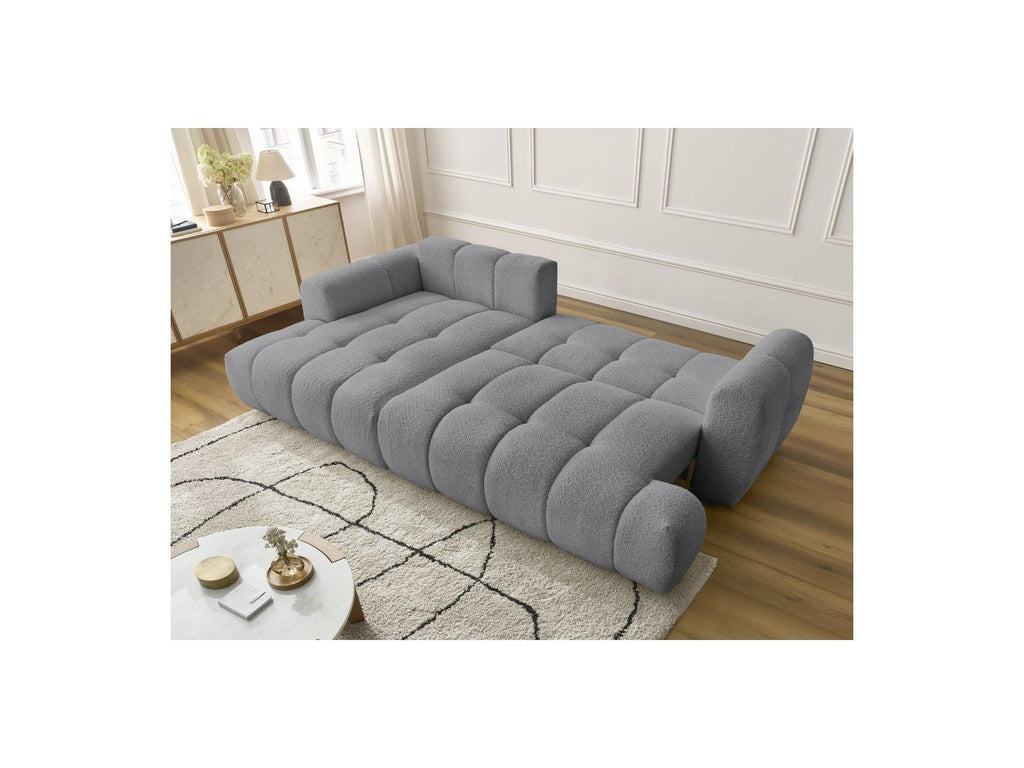 Fuji - Canapé D'Angle Convertible - Tissu Bouclette - Angle Gauche