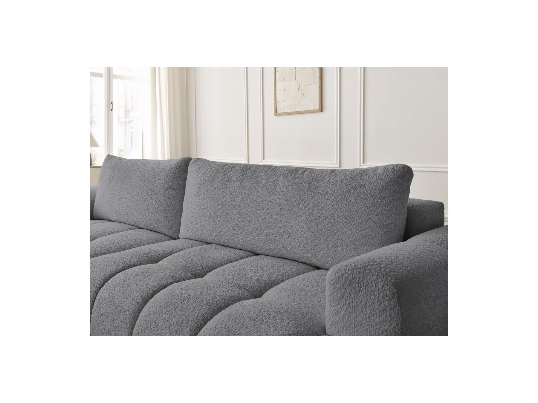 Fuji - Canapé D'Angle Convertible - Tissu Bouclette - Angle Gauche