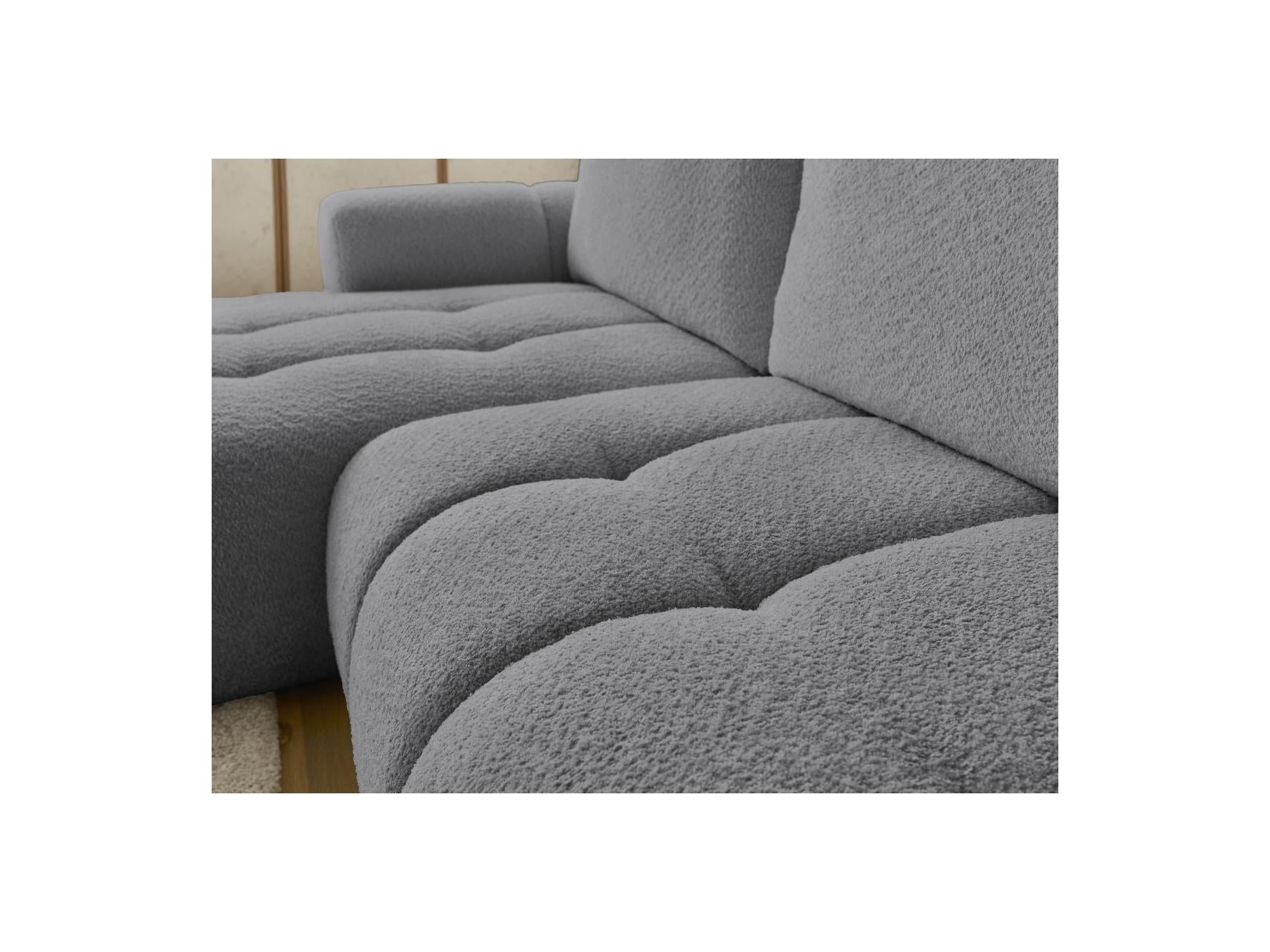 Fuji - Canapé D'Angle Convertible - Tissu Bouclette - Angle Gauche