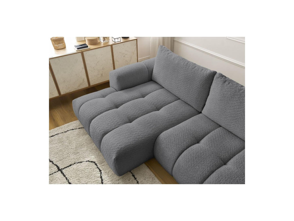 Fuji - Canapé D'Angle Convertible - Tissu Bouclette - Angle Gauche