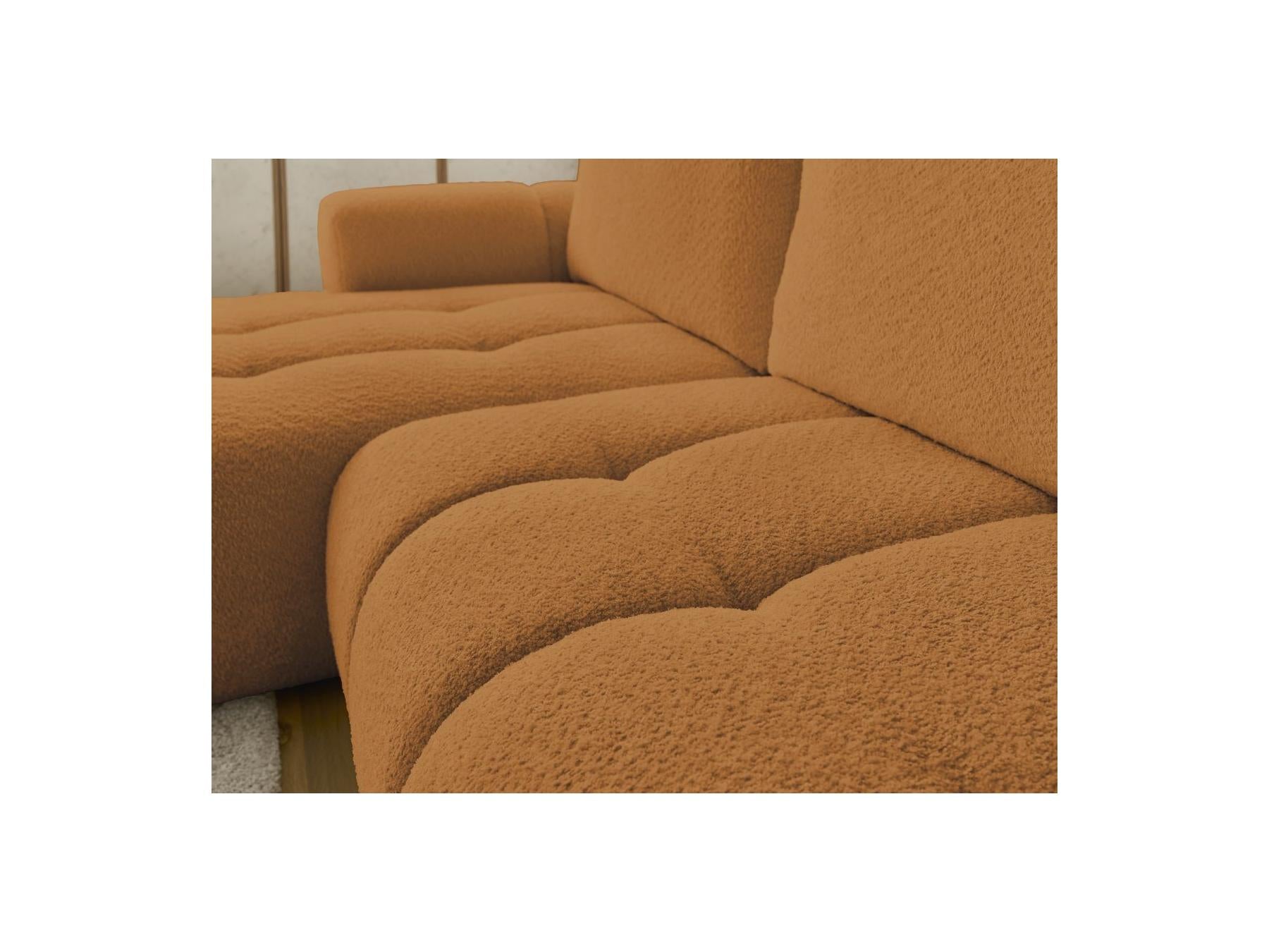 Fuji - Canapé D'Angle Convertible - Tissu Bouclette - Angle Gauche