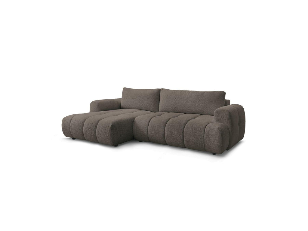 Fuji - Canapé D'Angle Convertible - Tissu Bouclette - Angle Gauche