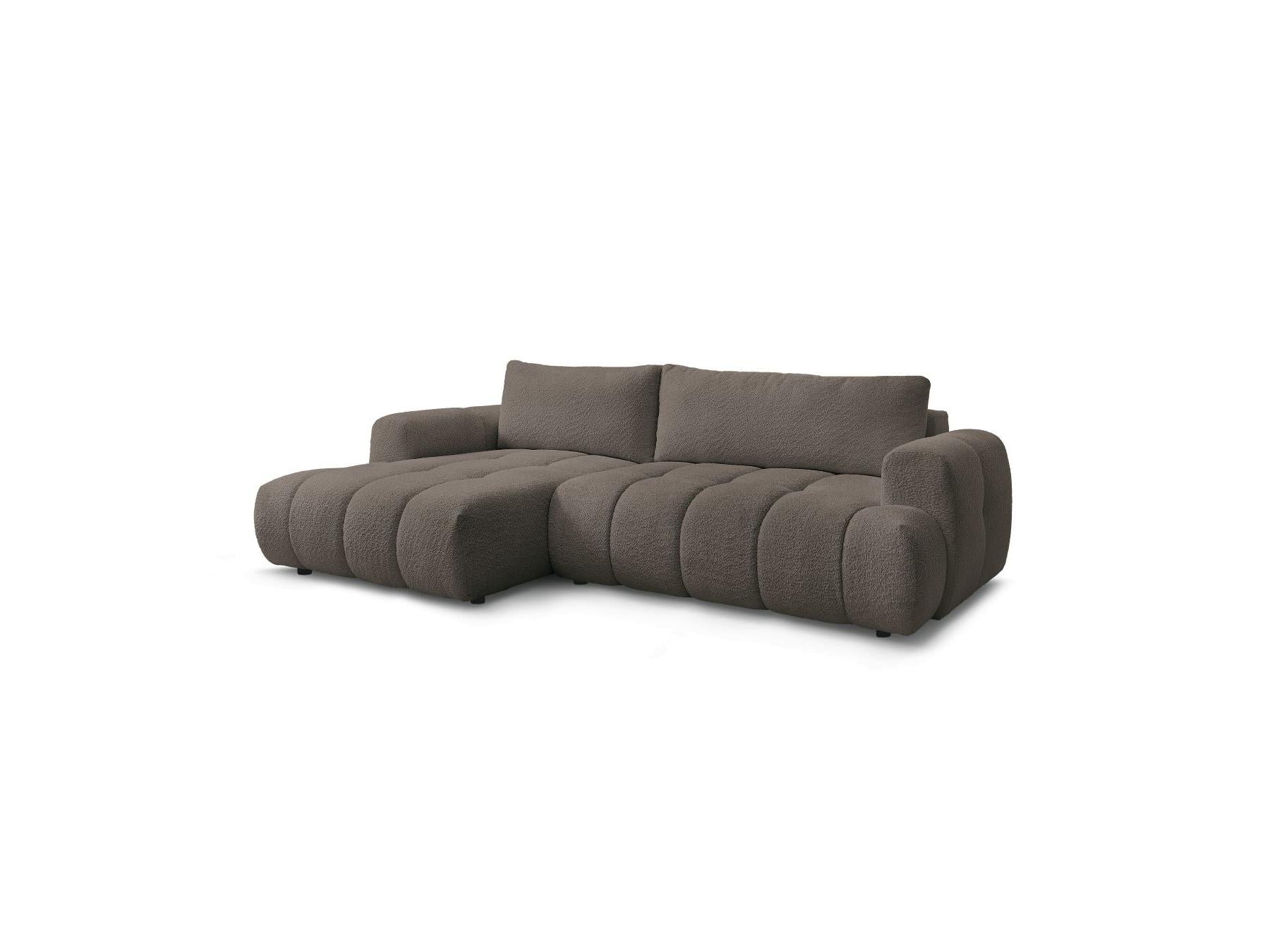 Fuji - Canapé D'Angle Convertible - Tissu Bouclette - Angle Gauche
