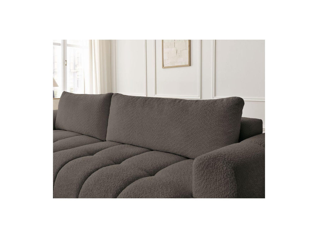 Fuji - Canapé D'Angle Convertible - Tissu Bouclette - Angle Gauche