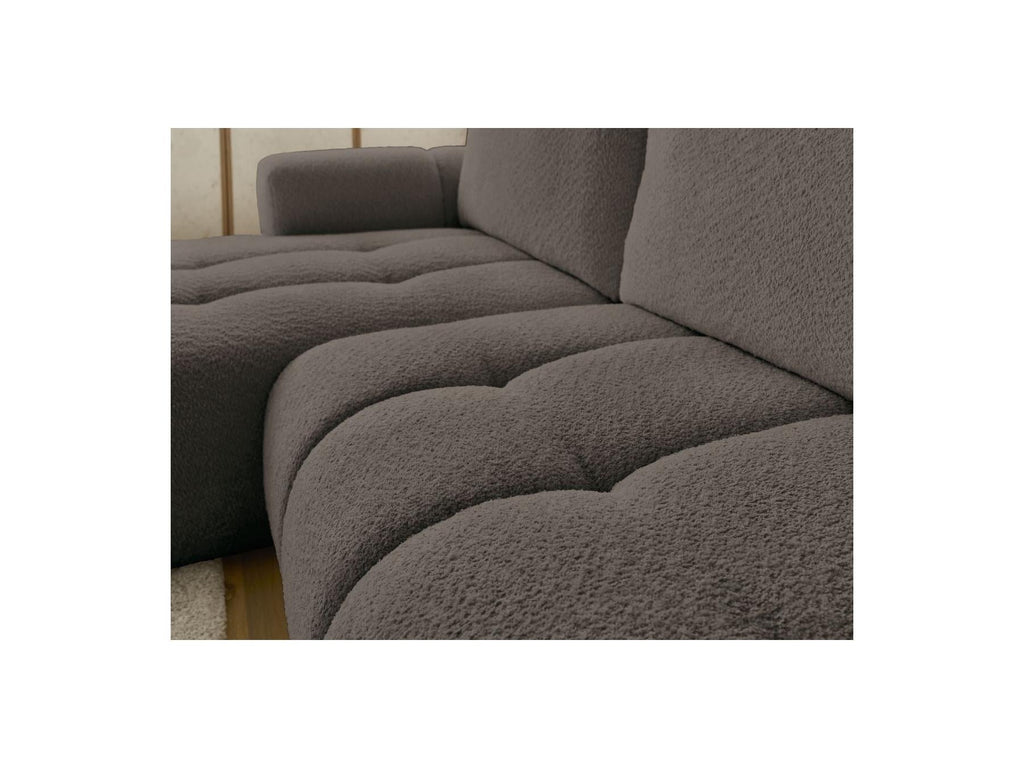 Fuji - Canapé D'Angle Convertible - Tissu Bouclette - Angle Gauche