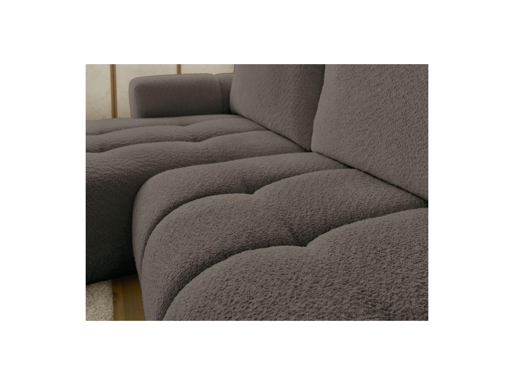 Fuji - Canapé D'Angle Convertible - Tissu Bouclette - Angle Gauche