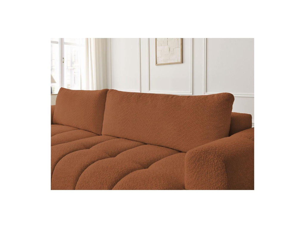 Fuji - Canapé D'Angle Convertible - Tissu Bouclette - Angle Gauche