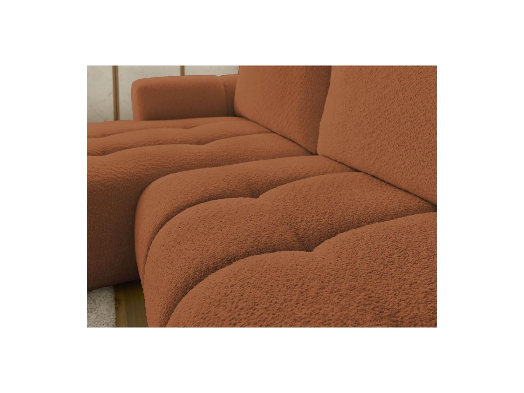 Fuji - Canapé D'Angle Convertible - Tissu Bouclette - Angle Gauche
