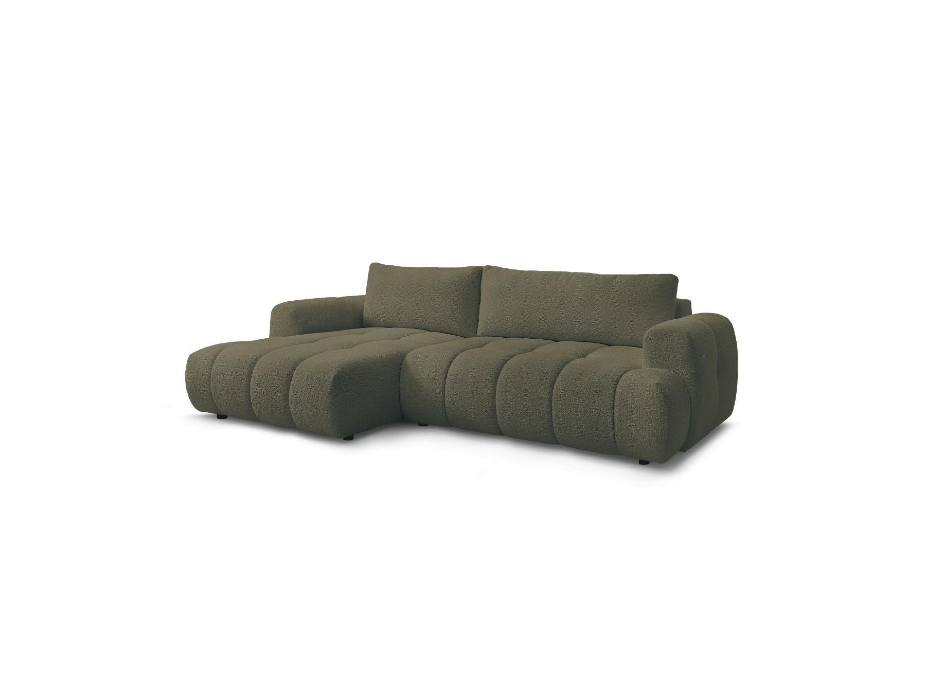 Fuji - Canapé D'Angle Convertible - Tissu Bouclette - Angle Gauche