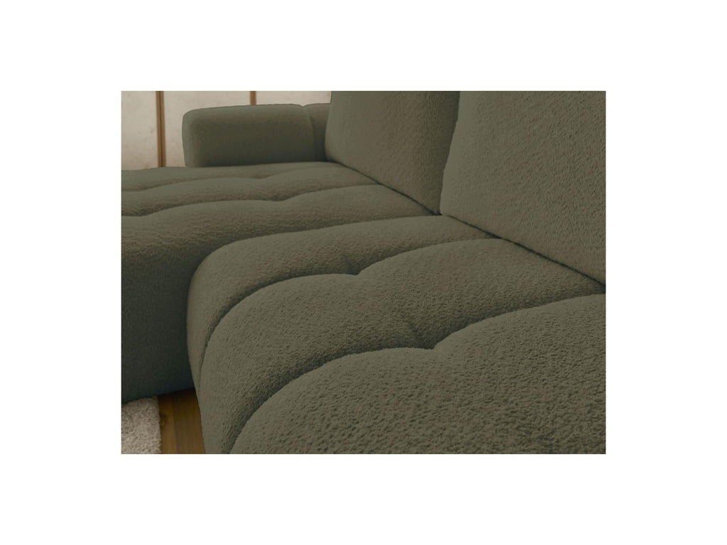 Fuji - Canapé D'Angle Convertible - Tissu Bouclette - Angle Gauche