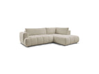 Fuji - Canapé D'Angle L Convertible - Tissu Bouclette - Angle Droit
