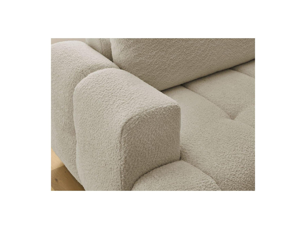 Fuji - Canapé D'Angle L Convertible - Tissu Bouclette - Angle Droit