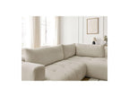 Fuji - Canapé D'Angle L Convertible - Tissu Bouclette - Angle Droit