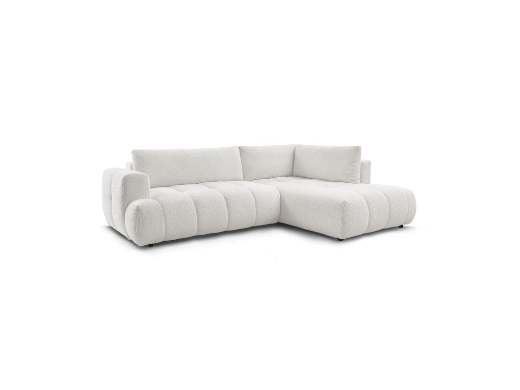 Fuji - Canapé D'Angle L Convertible - Tissu Bouclette - Angle Droit
