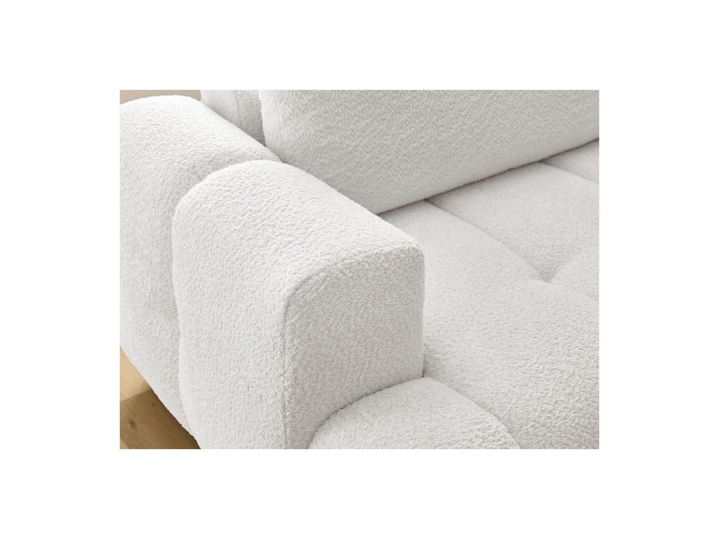 Fuji - Canapé D'Angle L Convertible - Tissu Bouclette - Angle Droit