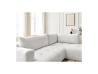 Fuji - Canapé D'Angle L Convertible - Tissu Bouclette - Angle Droit