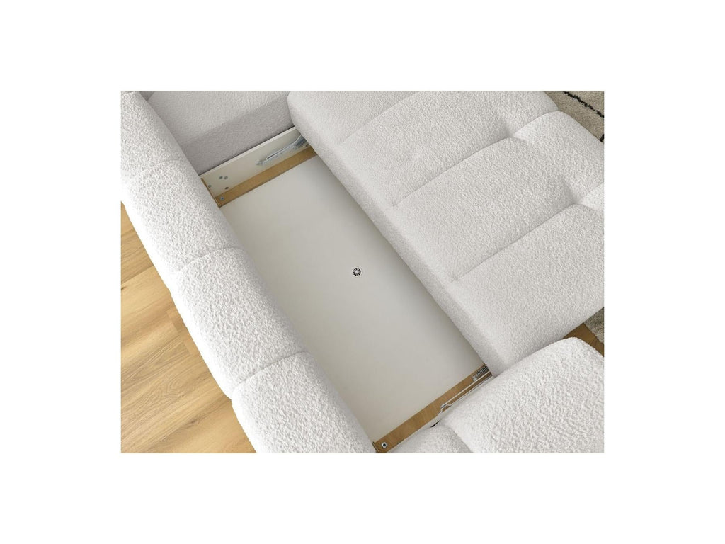 Fuji - Canapé D'Angle L Convertible - Tissu Bouclette - Angle Droit