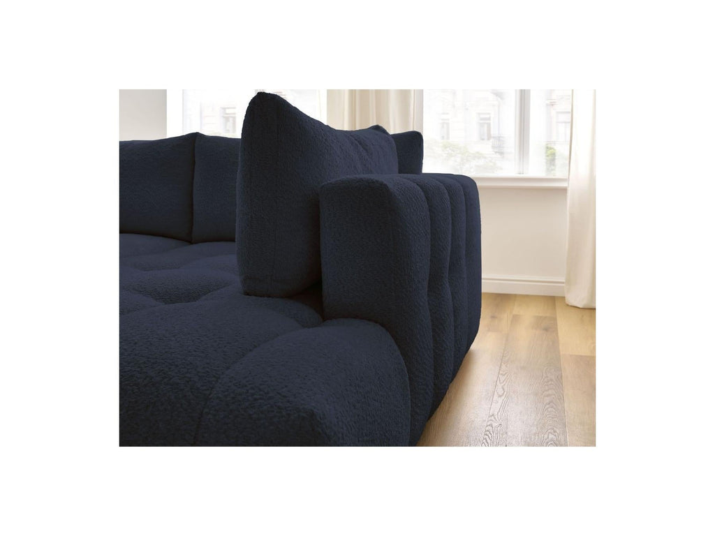 Fuji - Canapé D'Angle L Convertible - Tissu Bouclette - Angle Droit
