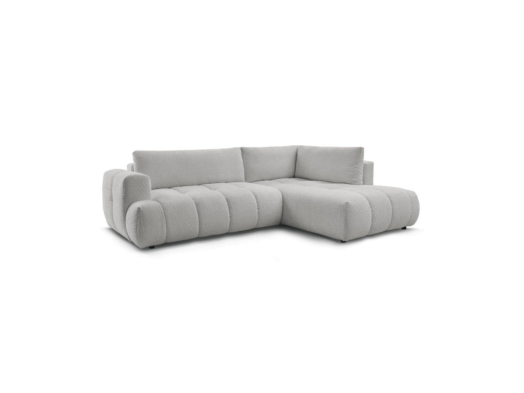 Fuji - Canapé D'Angle L Convertible - Tissu Bouclette - Angle Droit