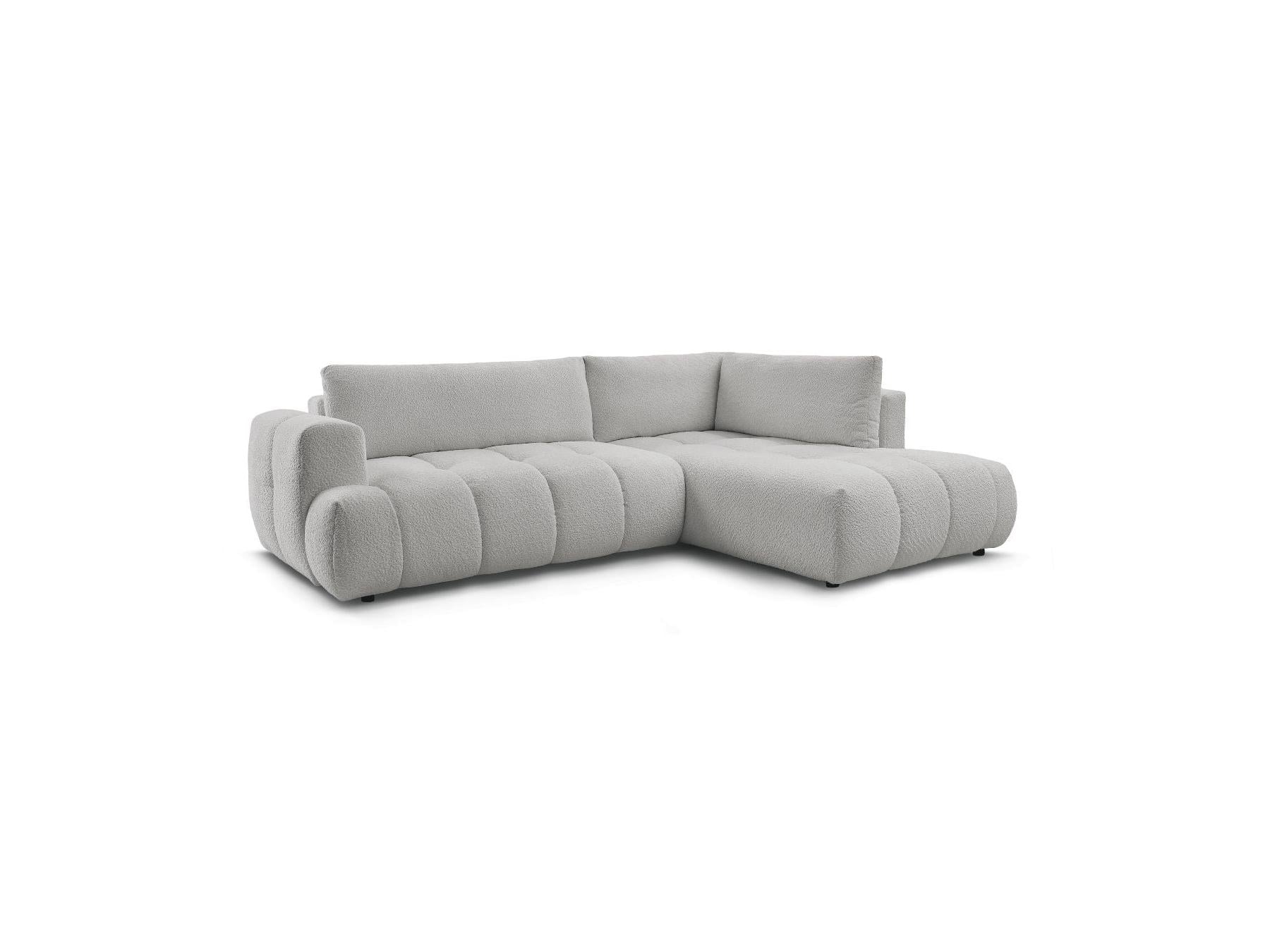 Fuji - Canapé D'Angle L Convertible - Tissu Bouclette - Angle Droit