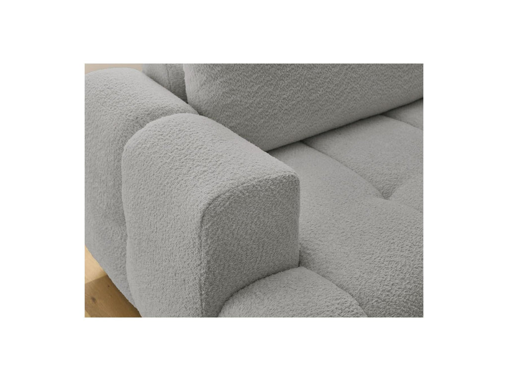 Fuji - Canapé D'Angle L Convertible - Tissu Bouclette - Angle Droit
