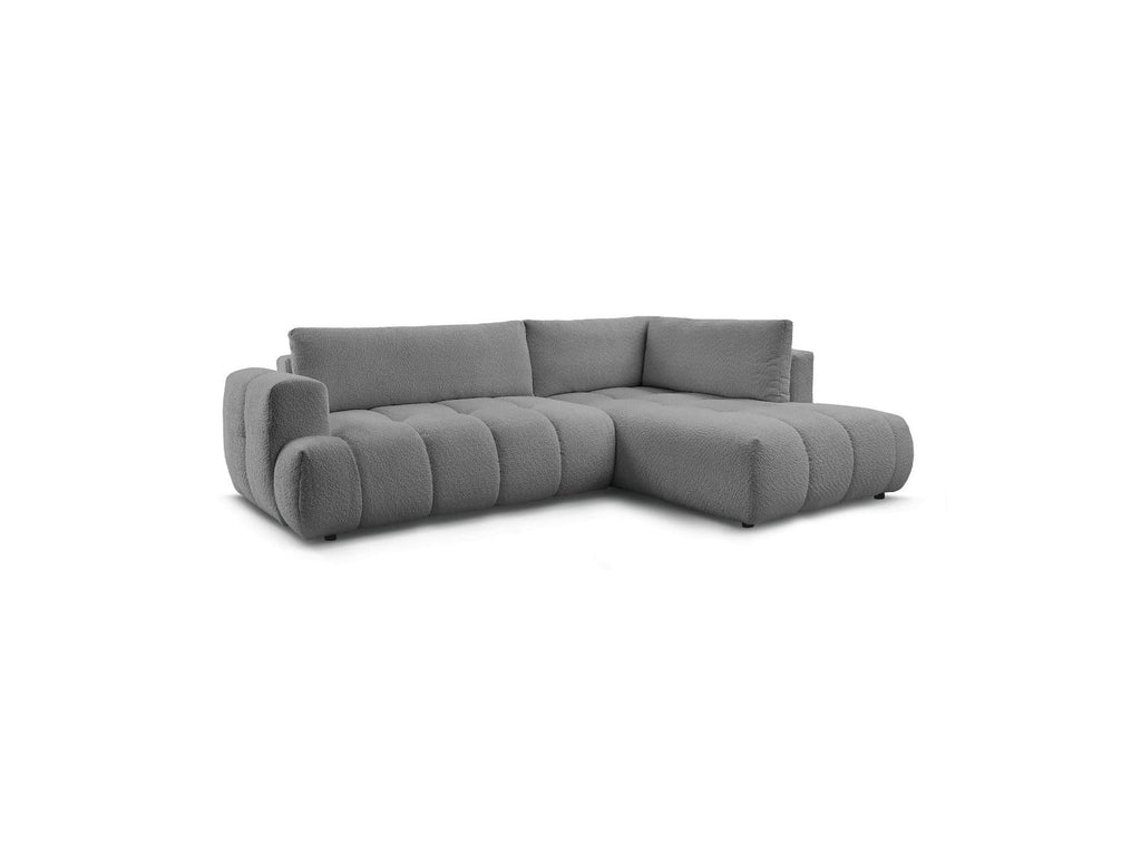 Fuji - Canapé D'Angle L Convertible - Tissu Bouclette - Angle Droit
