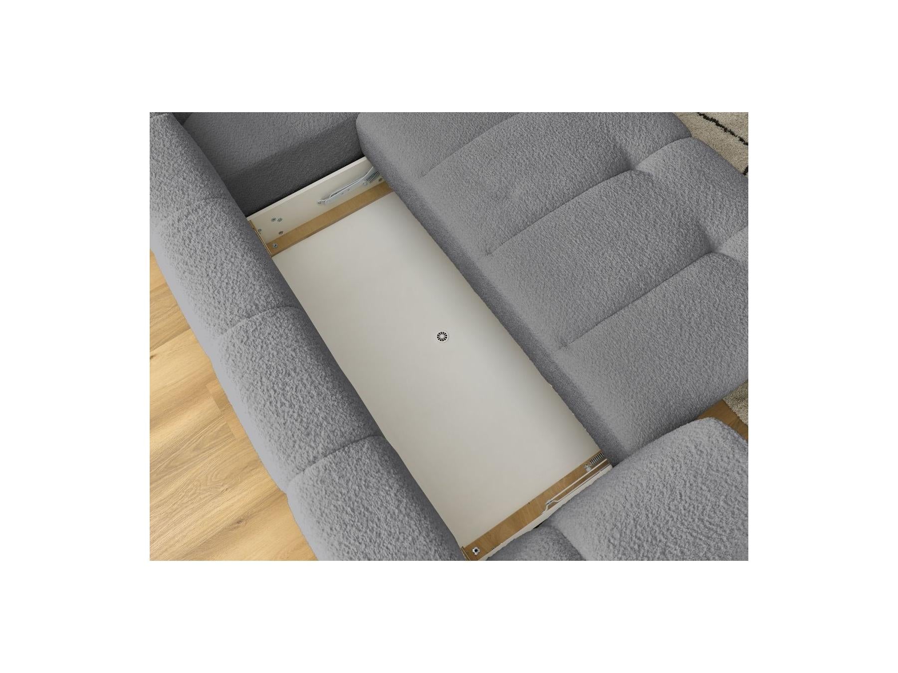 Fuji - Canapé D'Angle L Convertible - Tissu Bouclette - Angle Droit