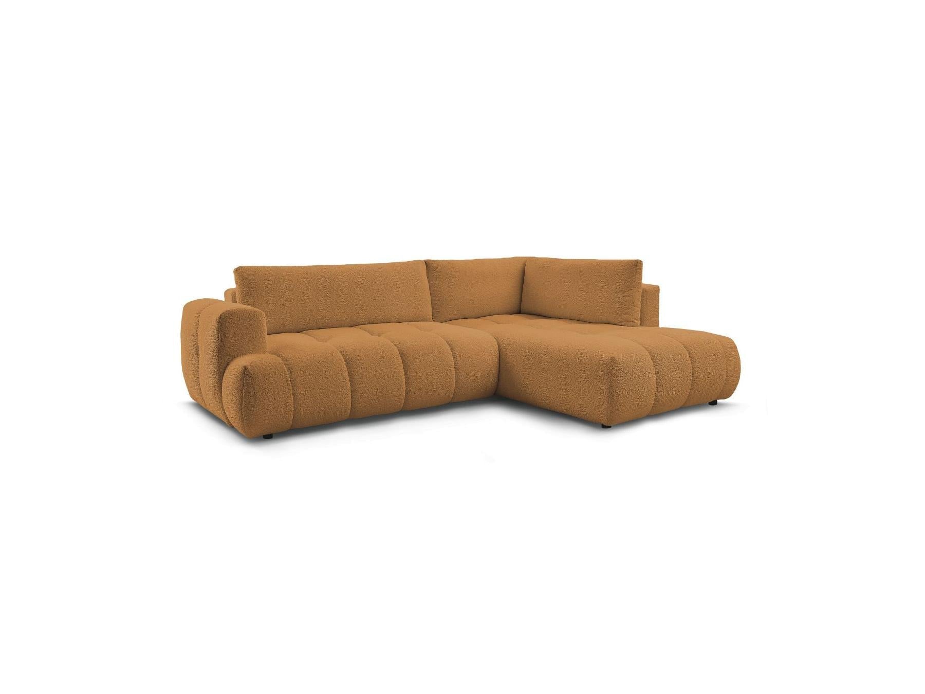 Fuji - Canapé D'Angle L Convertible - Tissu Bouclette - Angle Droit