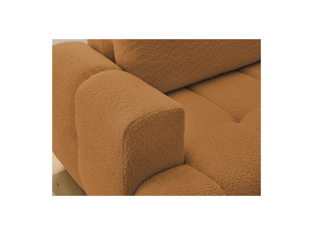 Fuji - Canapé D'Angle L Convertible - Tissu Bouclette - Angle Droit