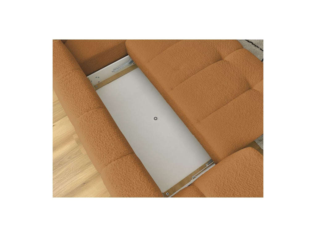 Fuji - Canapé D'Angle L Convertible - Tissu Bouclette - Angle Droit