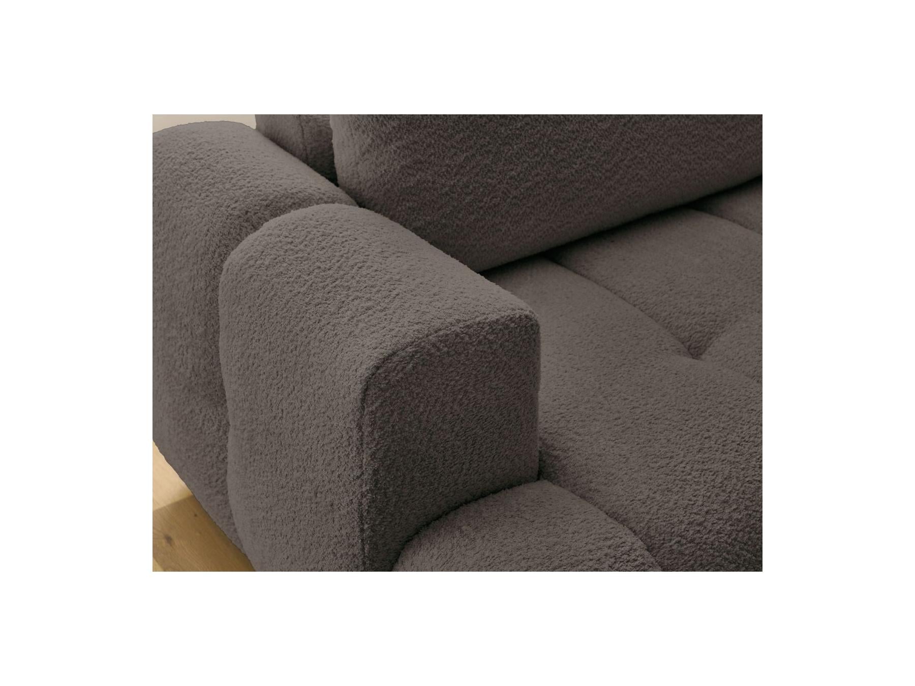 Fuji - Canapé D'Angle L Convertible - Tissu Bouclette - Angle Droit