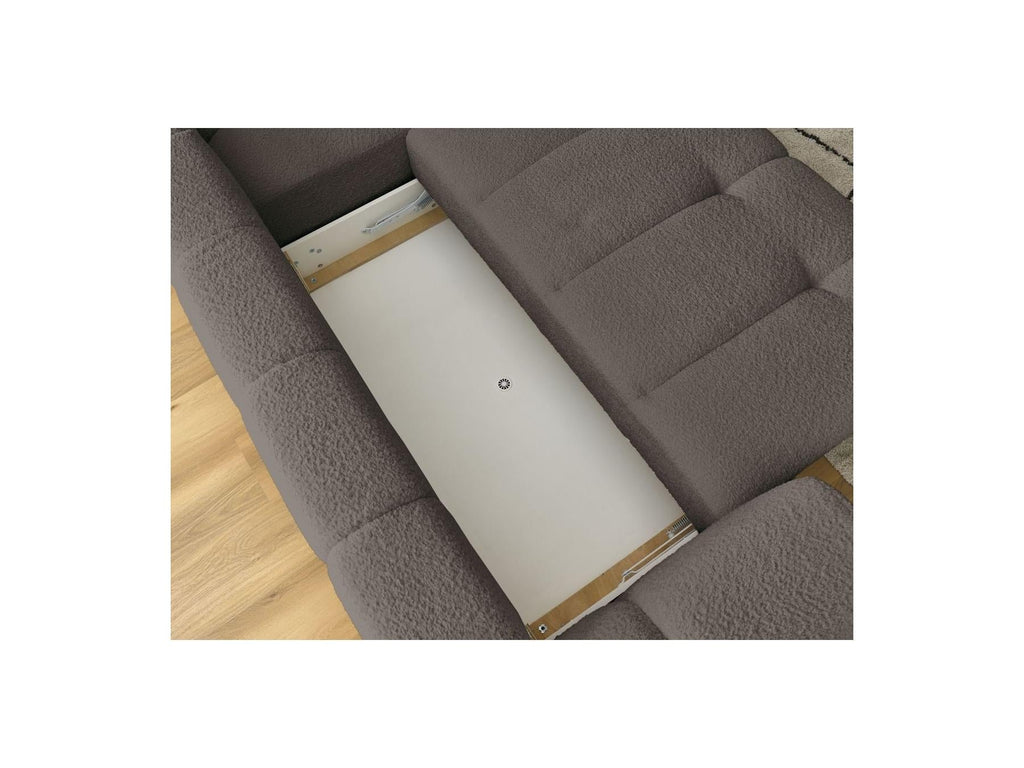 Fuji - Canapé D'Angle L Convertible - Tissu Bouclette - Angle Droit
