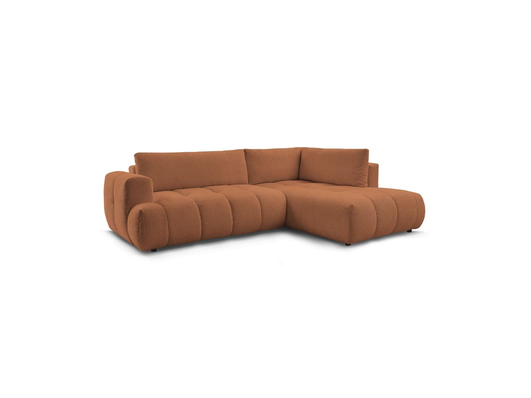 Fuji - Canapé D'Angle L Convertible - Tissu Bouclette - Angle Droit